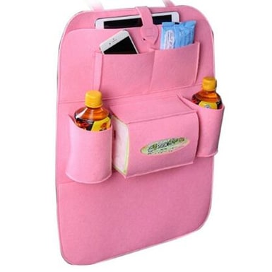 Car Seat Organizer with Backseat Storage Crevice Filler and Tissue Box Holder in Felt