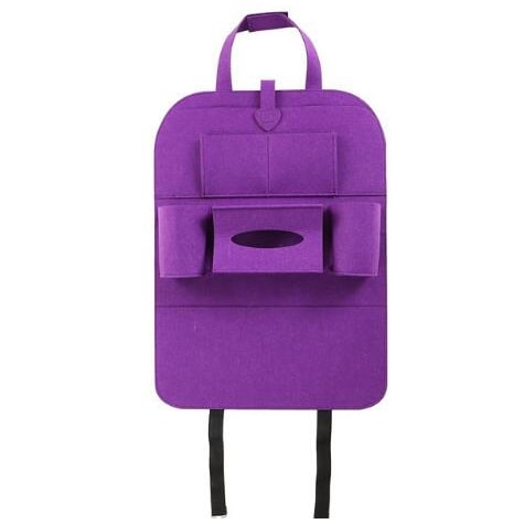 Car Seat Organizer with Backseat Storage Crevice Filler and Tissue Box Holder in Felt