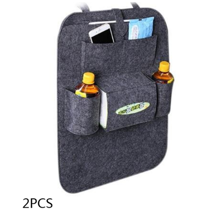 Car Seat Organizer with Backseat Storage Crevice Filler and Tissue Box Holder in Felt