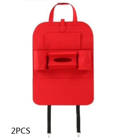 Car Seat Organizer with Backseat Storage Crevice Filler and Tissue Box Holder in Felt