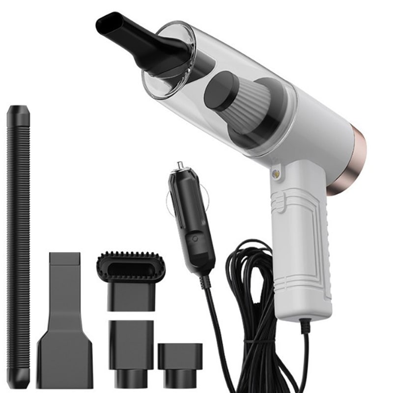 Car Vacuum Cleaner Handheld with 12v Corded Power and Crevice Brush Attachments Steam
