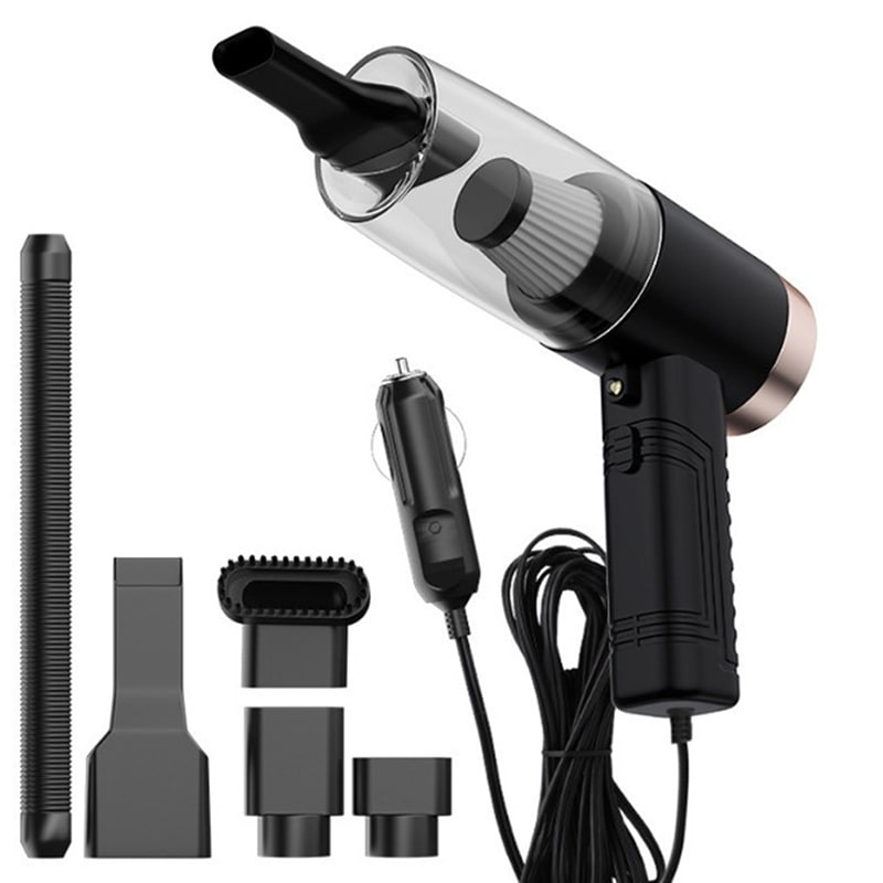 Car Vacuum Cleaner Handheld with 12v Corded Power and Crevice Brush Attachments Steam