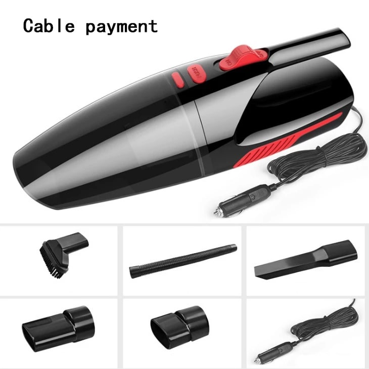 Car Vacuum Cleaner Wet Dry Hepa Handheld Portable with Crevice Tool and Extension Hose