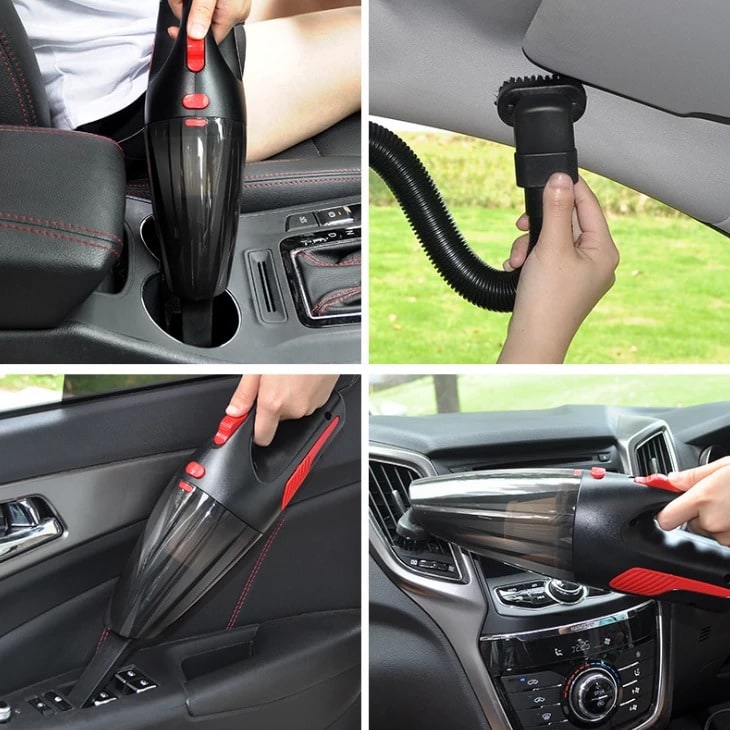 Car Vacuum Cleaner Wet Dry Hepa Handheld Portable with Crevice Tool and Extension Hose