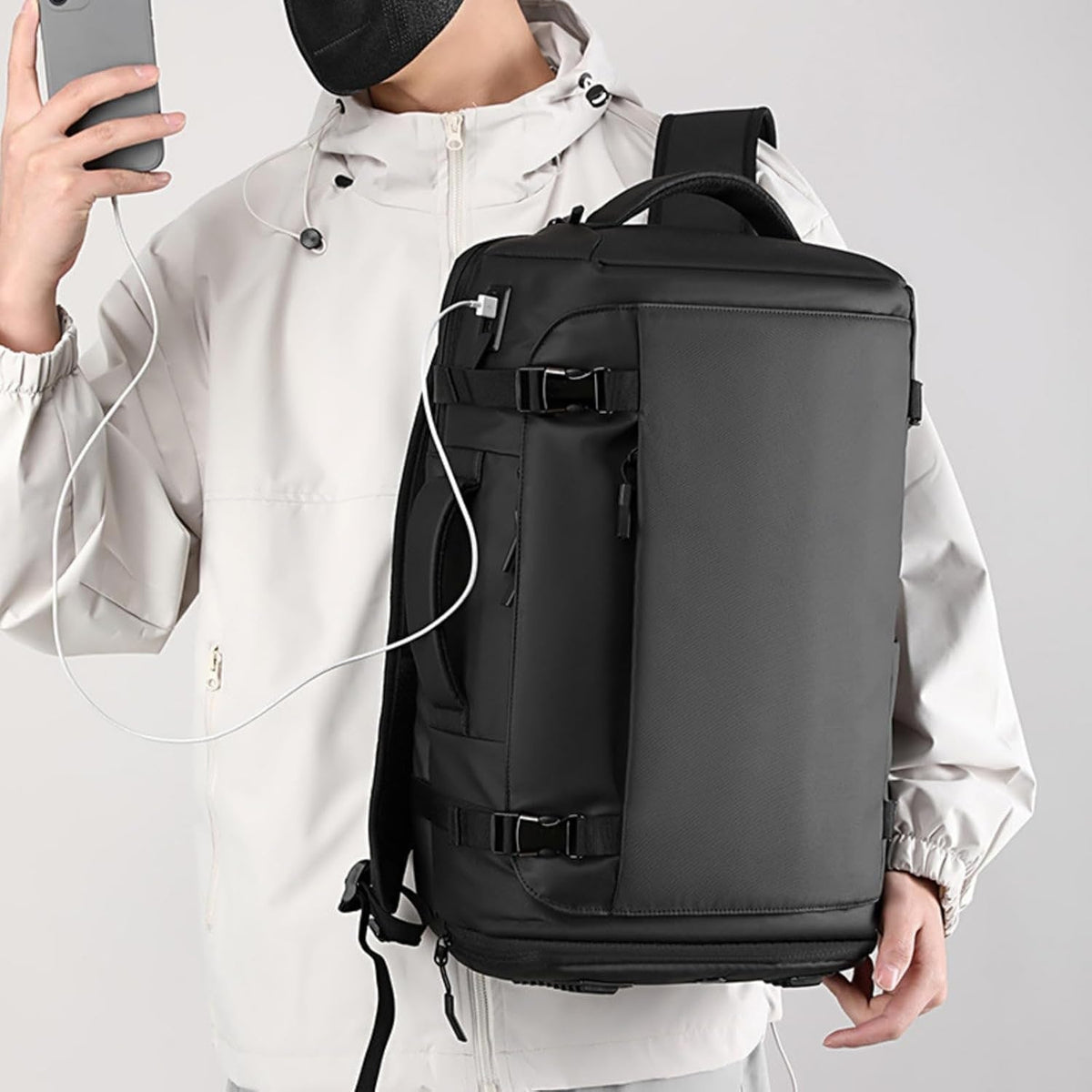 Carry on Travel Backpack with Anti Theft Hidden Pocket USB Charging Port and Water Resistant Fabric