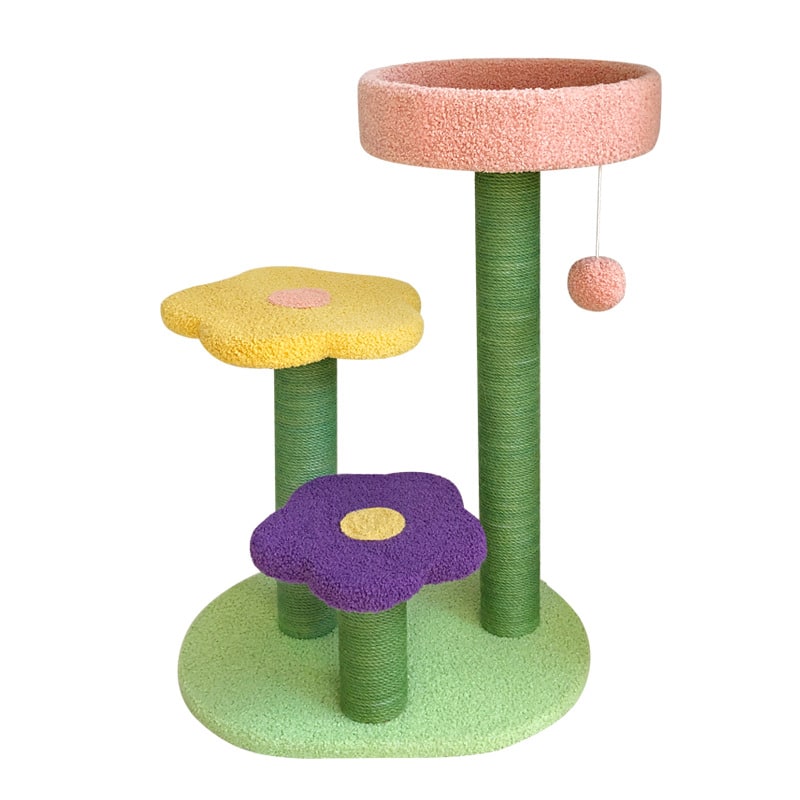 Cat Tree Condo Tower with Sisal Scratching Posts and Flower-Shaped Perches Tall