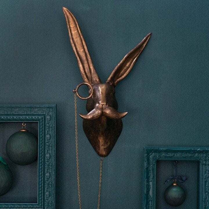 Decorative Deer Head Sculpture Rustic Textured Antler Wall Piece