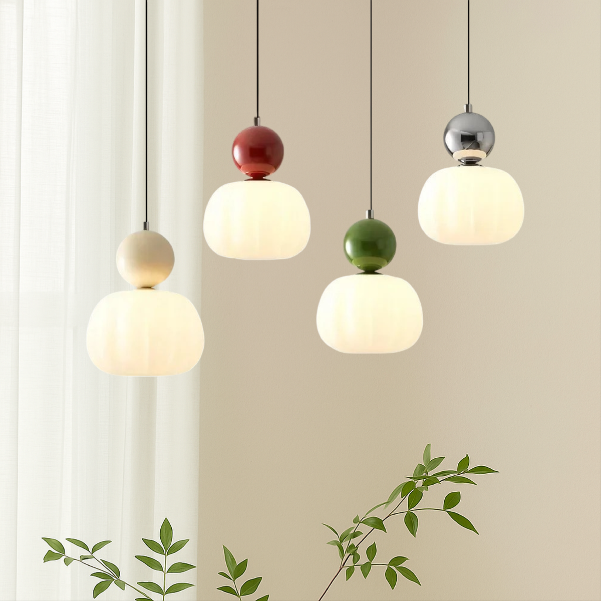 Ceiling Light Modern Pendant Hanging with Translucent Shade and Spherical Accent Diffused Lighting