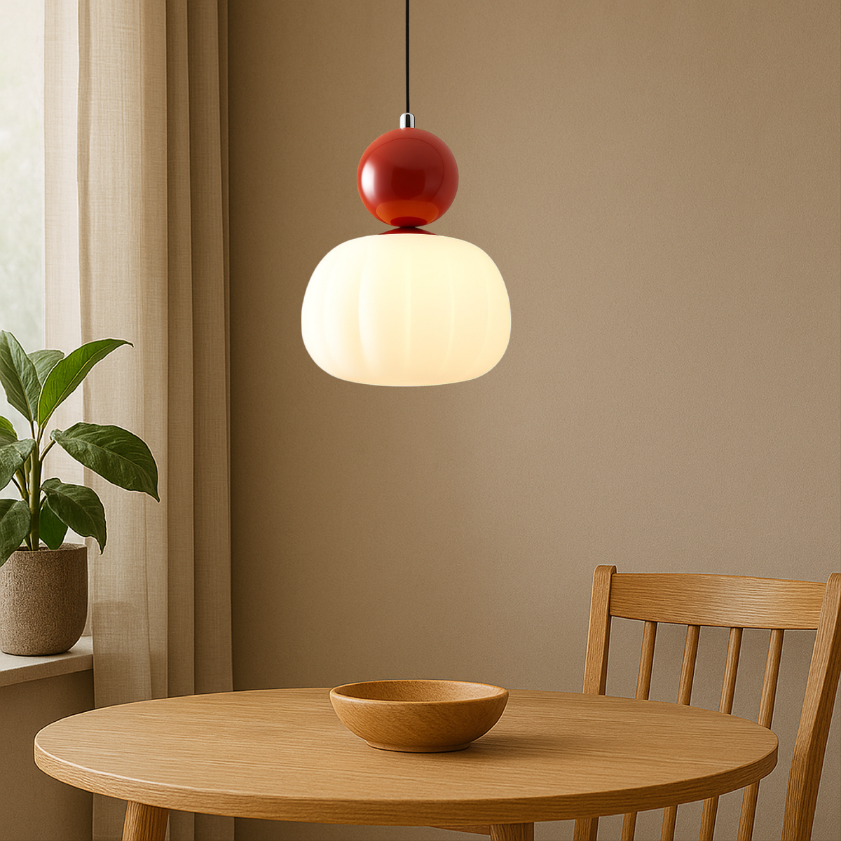 Ceiling Light Modern Pendant Hanging with Translucent Shade and Spherical Accent Diffused Lighting