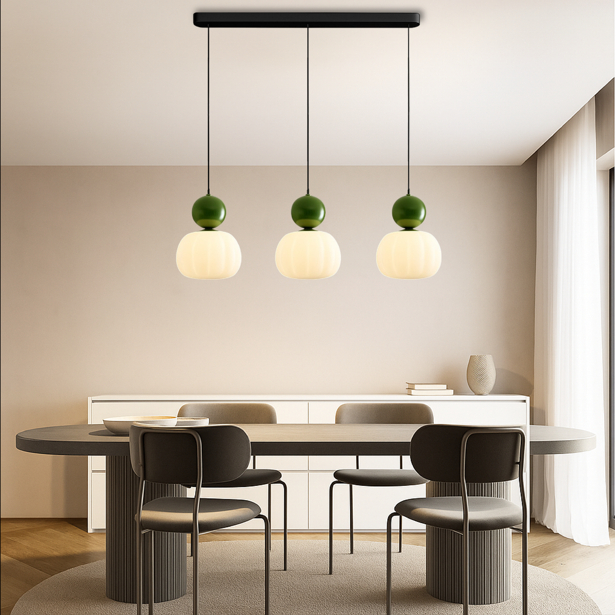 Ceiling Light Modern Pendant Hanging with Translucent Shade and Spherical Accent Diffused Lighting