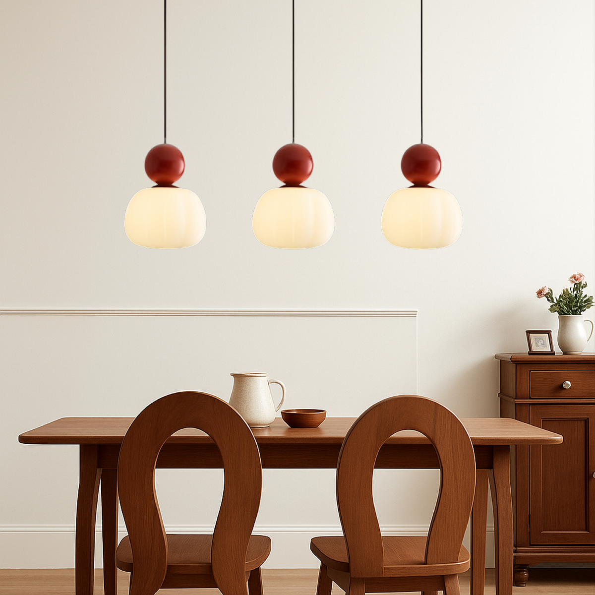 Ceiling Light Modern Pendant Hanging with Translucent Shade and Spherical Accent Diffused Lighting