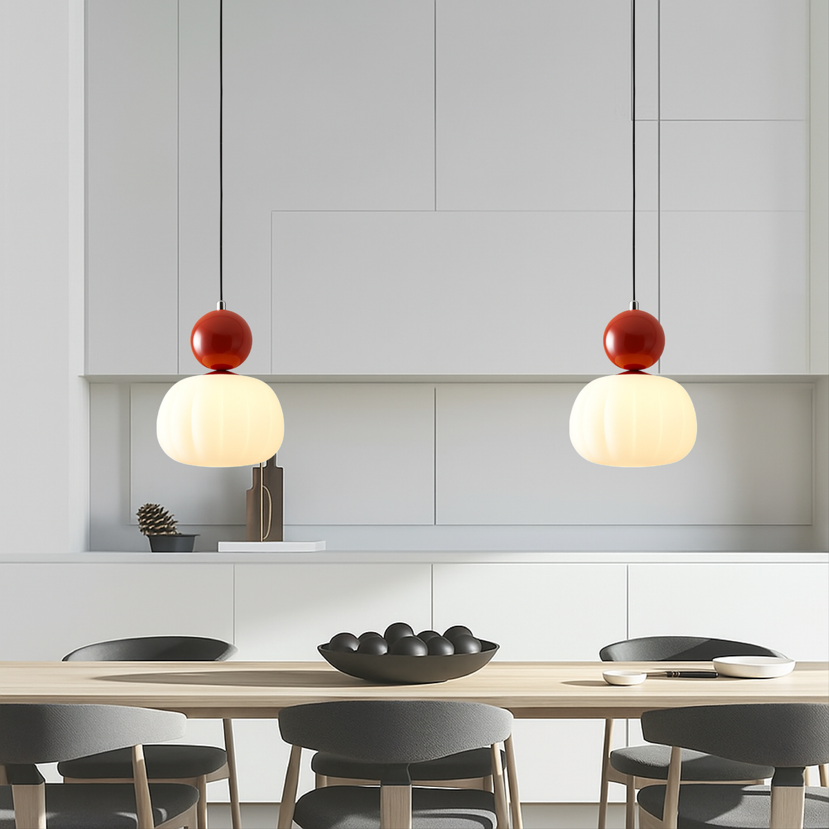 Ceiling Light Modern Pendant Hanging with Translucent Shade and Spherical Accent Diffused Lighting