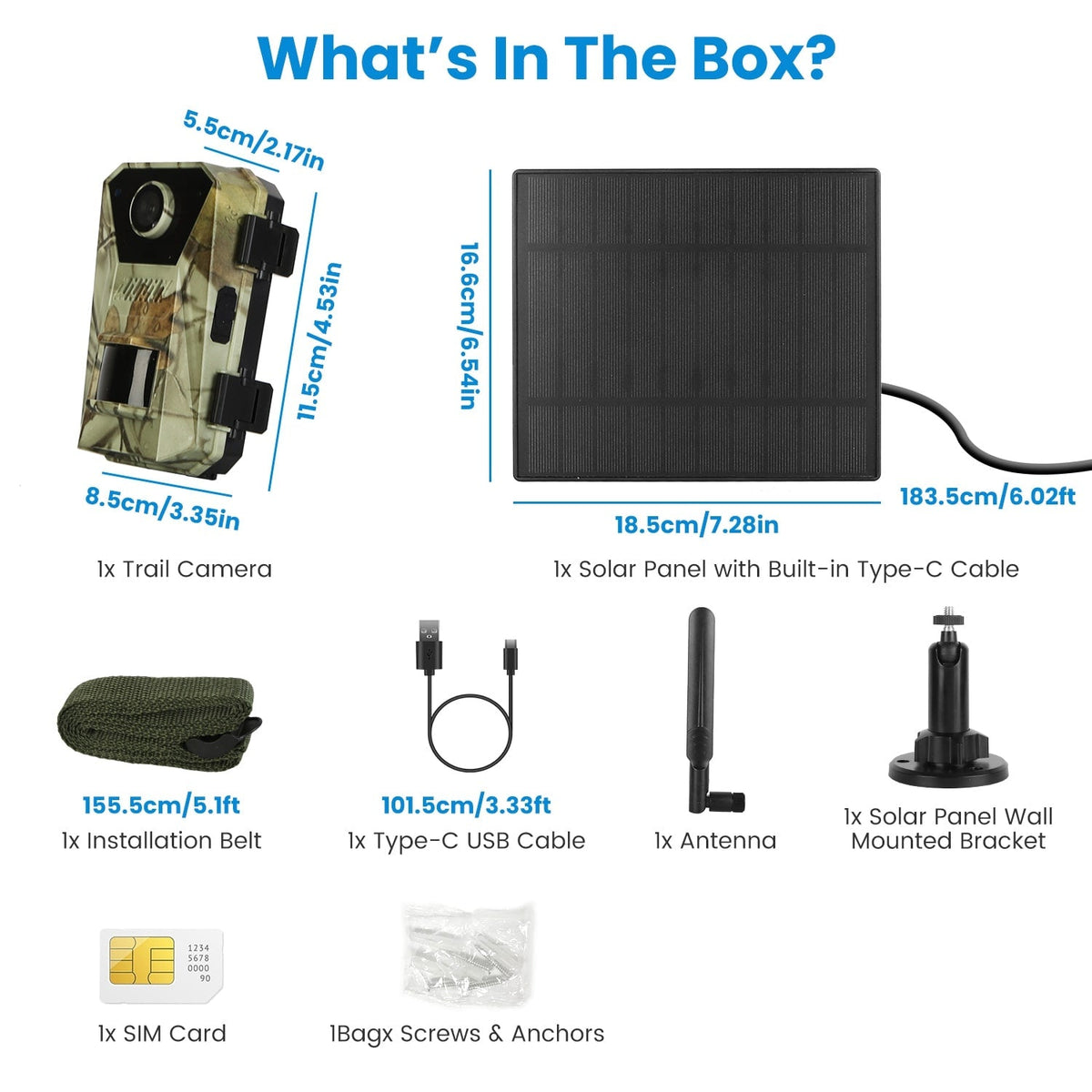 Cellular Trail Wildlife Camera with Solar Panel 4K Night Vision and Wireless Cell Connection