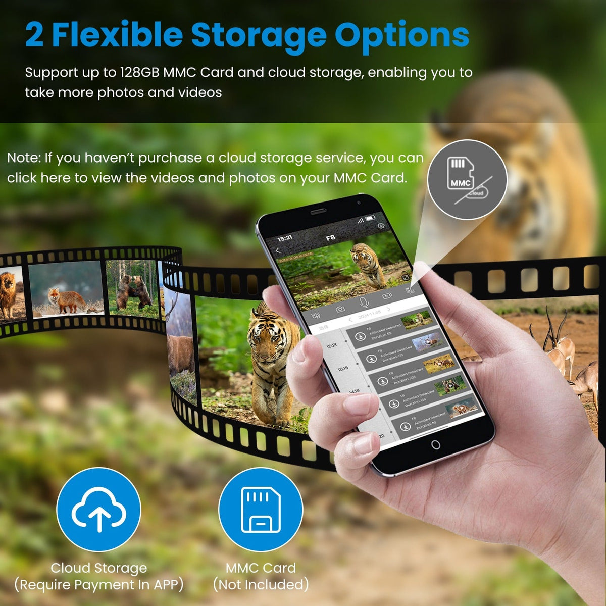 Cellular Trail Wildlife Camera with Solar Panel 4K Night Vision and Wireless Cell Connection