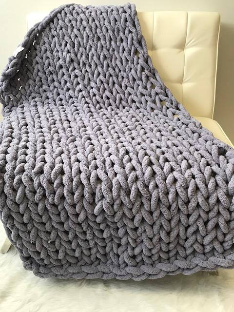 Chunky Knit Style Throw Blanket Textured Home Comfort