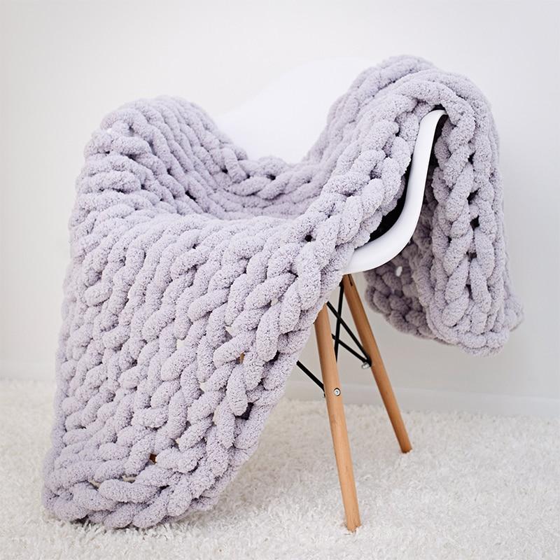 Chunky Knit Style Throw Blanket Textured Home Comfort
