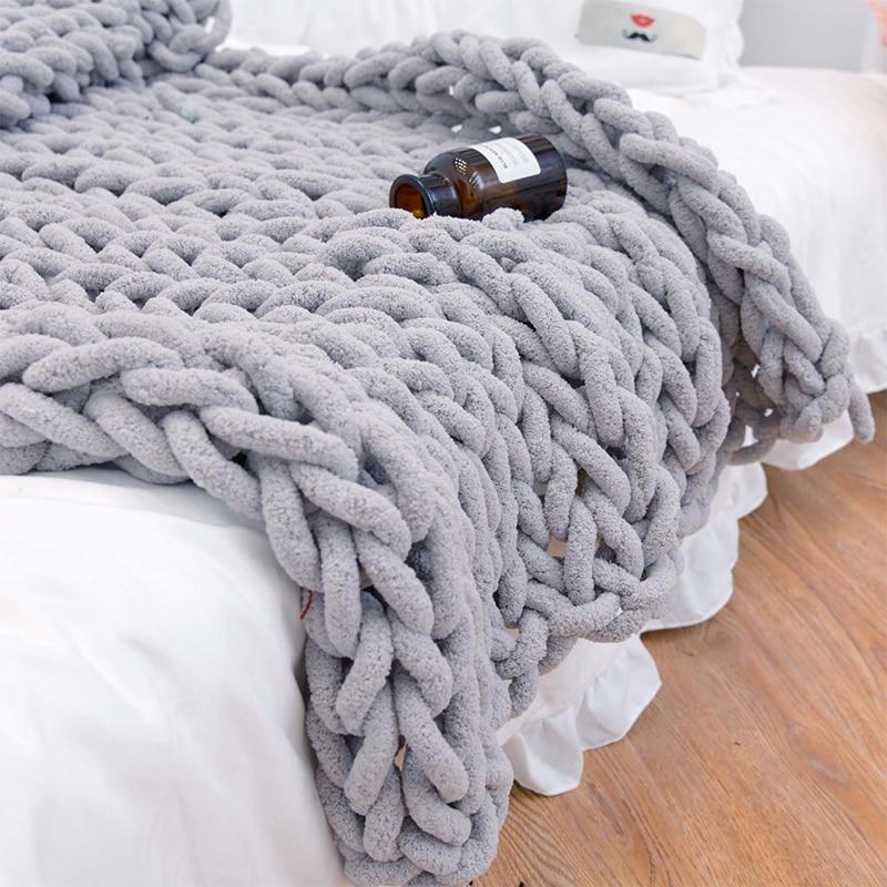 Chunky Knit Style Throw Blanket Textured Home Comfort