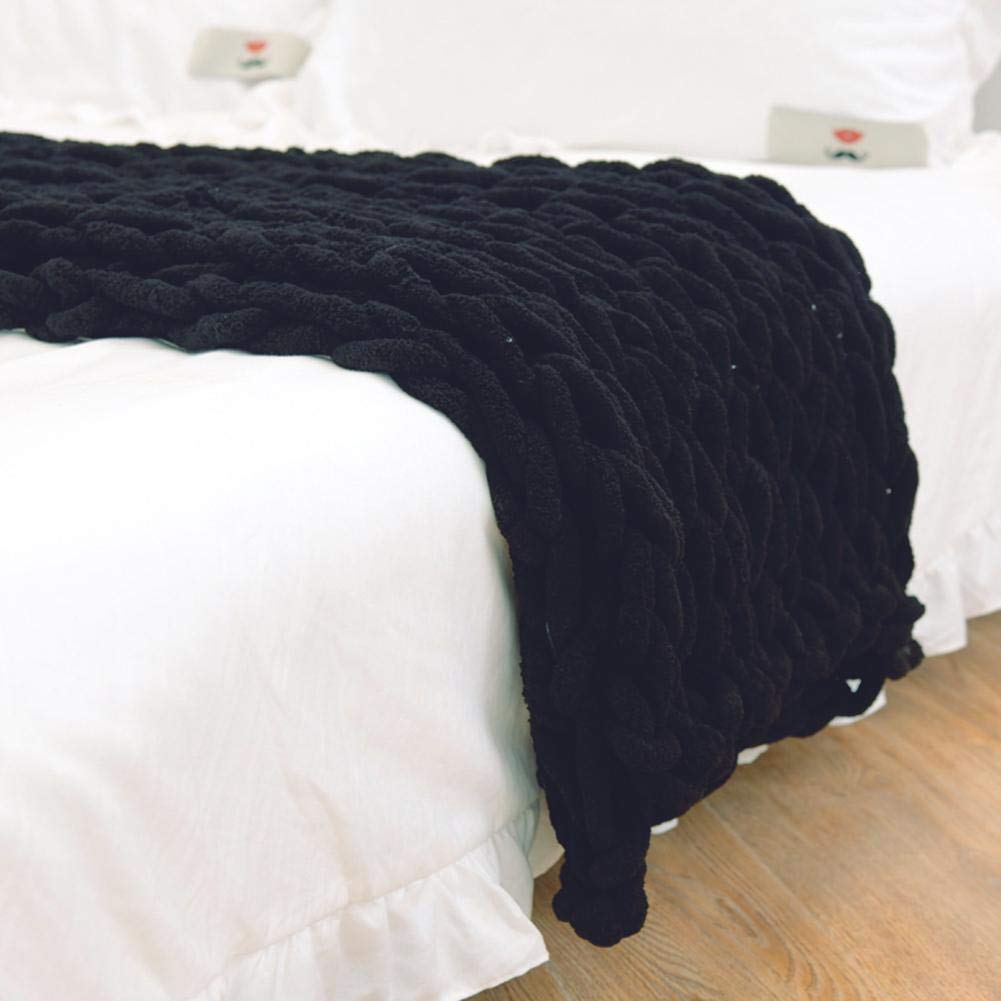 Chunky Knit Style Throw Blanket Textured Home Comfort