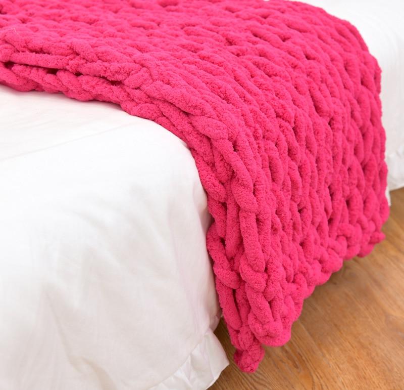 Chunky Knit Style Throw Blanket Textured Home Comfort