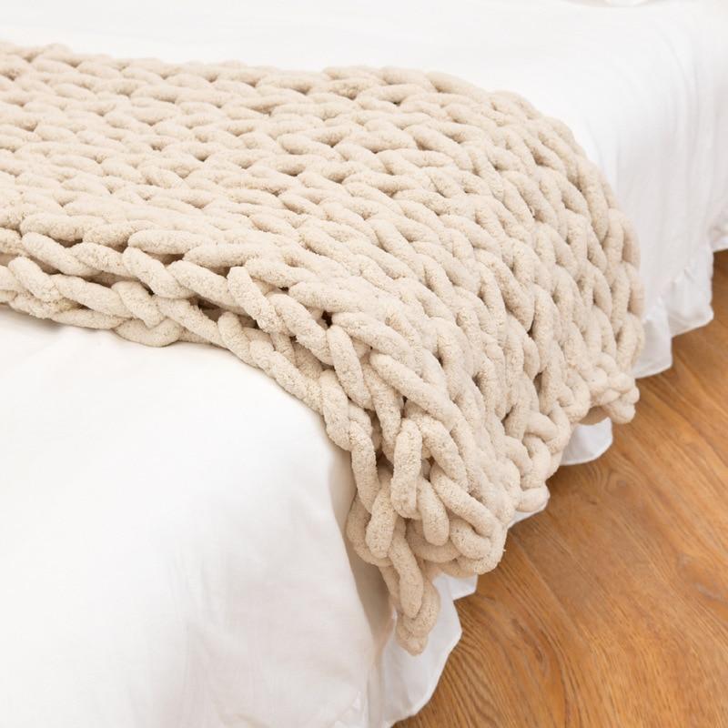 Chunky Knit Style Throw Blanket Textured Home Comfort