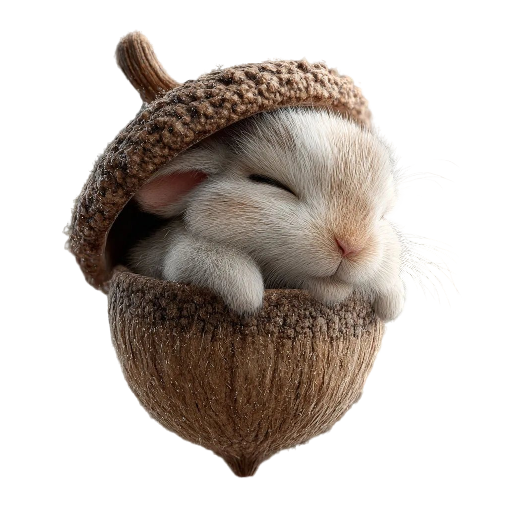 Christmas Ornament Woodland Animal Resin Acorn LED Sleeping Figurine Gift