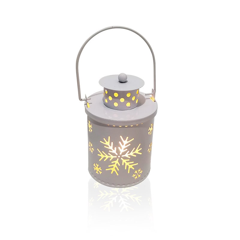 Christmas Tree with Lights LED Lantern Metal Cutout Tabletop Decoration