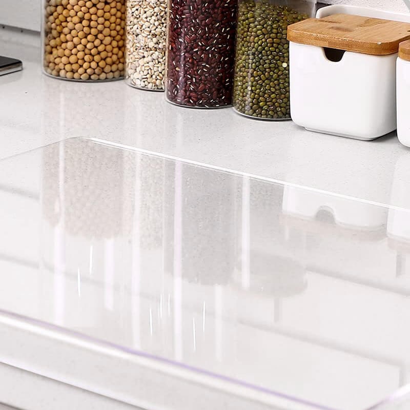 Clear Acrylic Plastic Cutting Board with Non-Slip Feet and Counter Lip Edge Protector