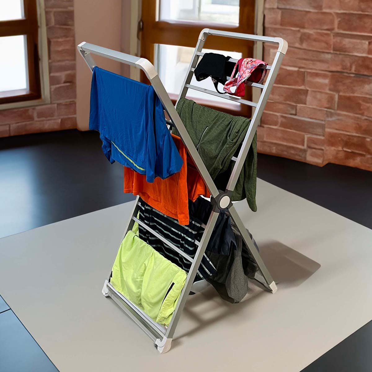 Clothes Drying Rack Folding Laundry with Aluminum Frame and Portable Space-Saving Design