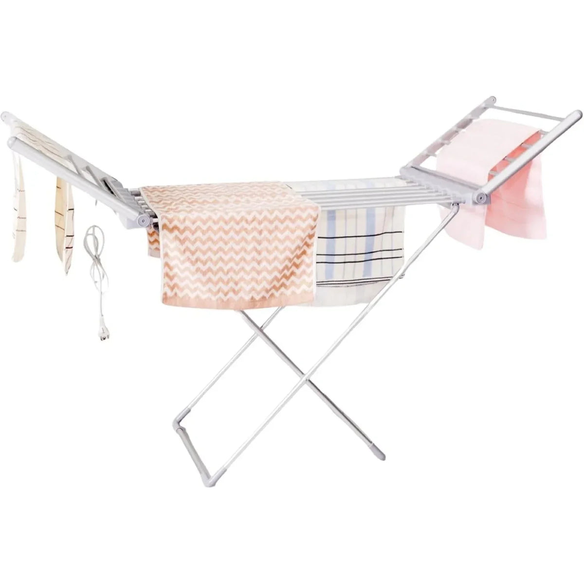 Heated Clothes Drying Rack Portable Electric Foldable Airer with Folding Wings