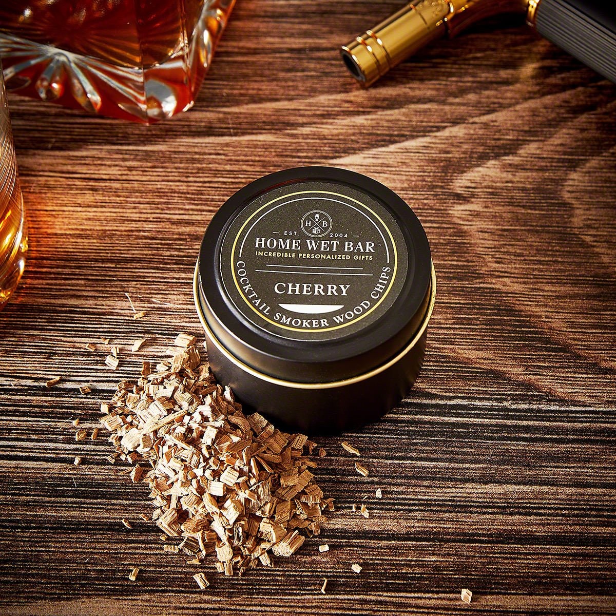 Cocktail Smoker Wood Chips Set with Oak Cherry and Hickory Smoking in 3 Tins