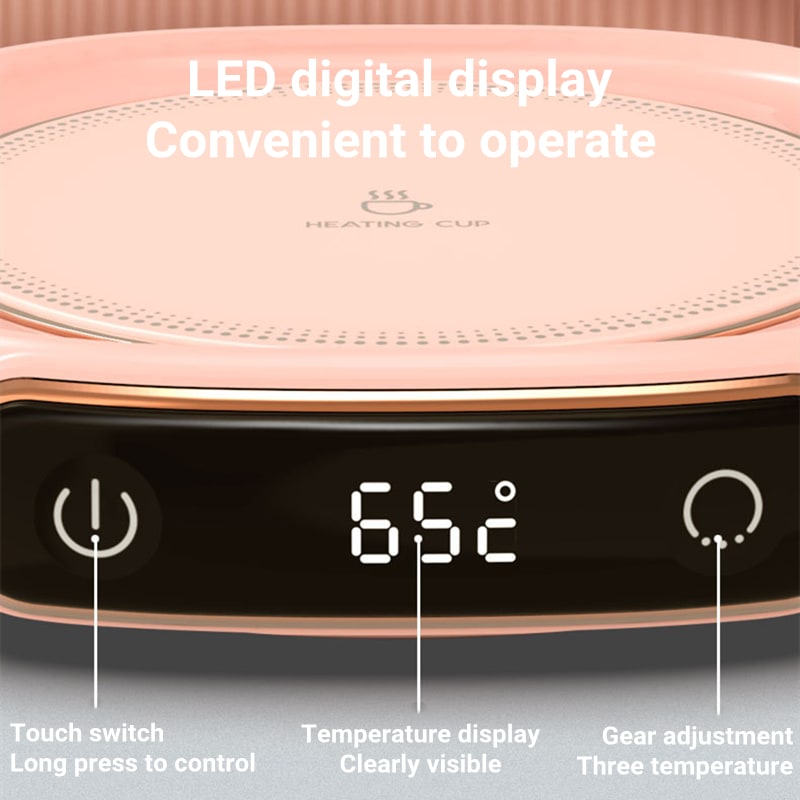 Coffee Mug and Cup Warmer Plate with Digital Temperature Display for Desk Tumbler