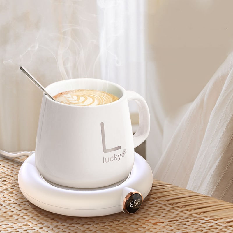 Coffee Mug and Cup Warmer Plate with Digital Temperature Display for Desk Tumbler