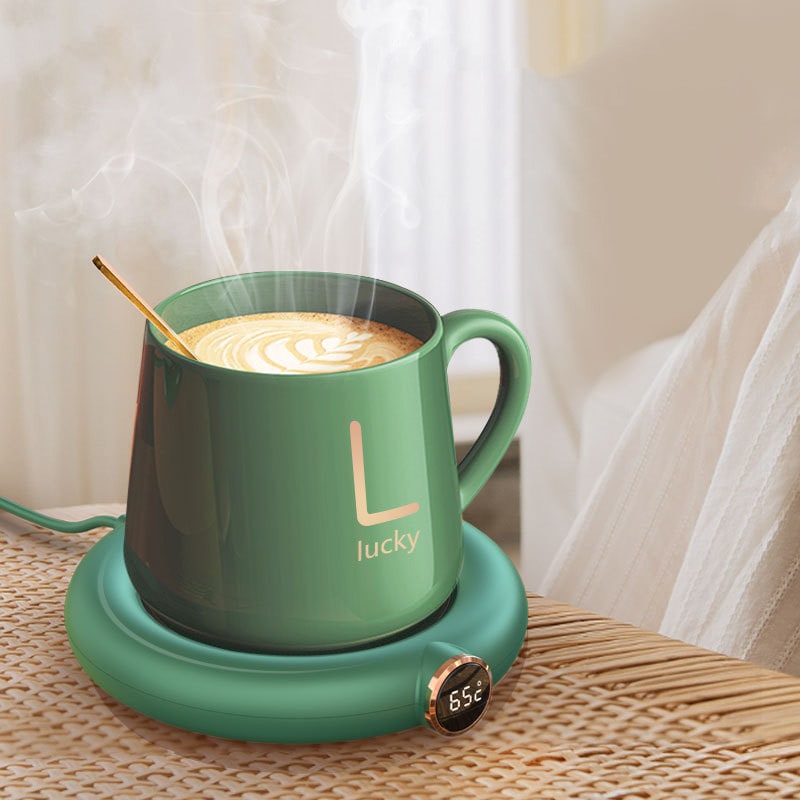 Coffee Mug and Cup Warmer Plate with Digital Temperature Display for Desk Tumbler
