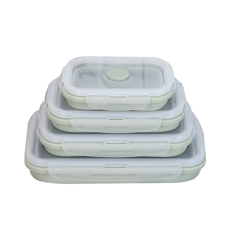 Collapsible Airtight Food Storage Containers with Silicone Lids and Lunch Prep Design
