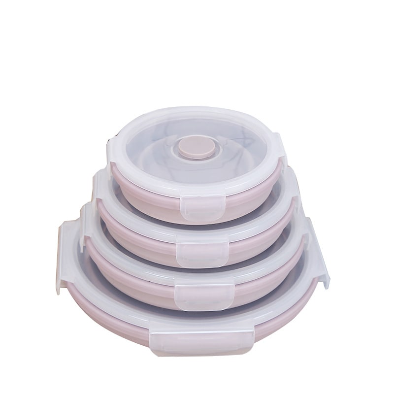 Collapsible Airtight Food Storage Containers with Silicone Lids and Lunch Prep Design