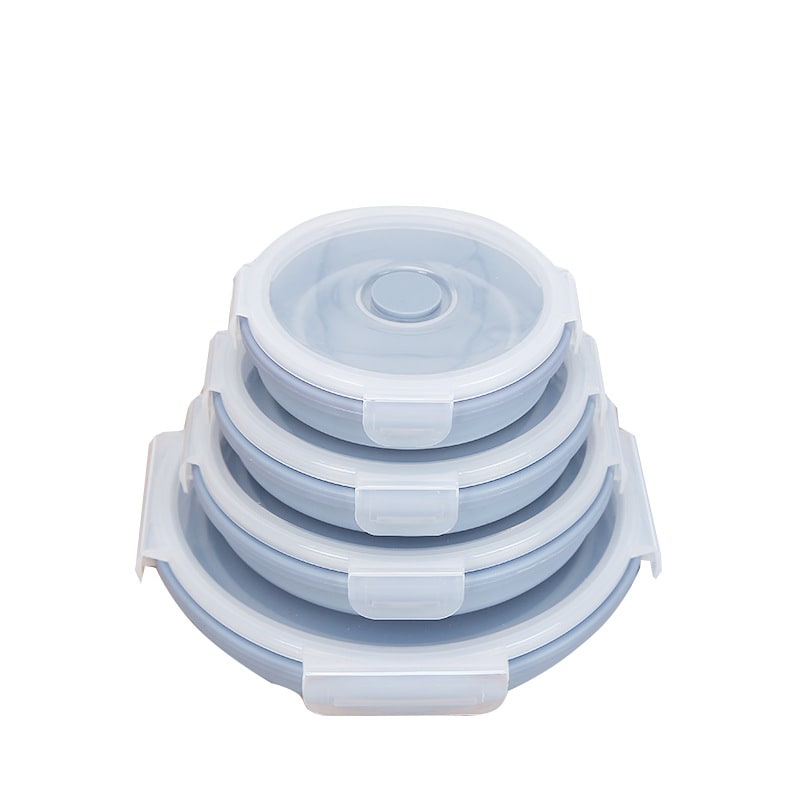Collapsible Airtight Food Storage Containers with Silicone Lids and Lunch Prep Design