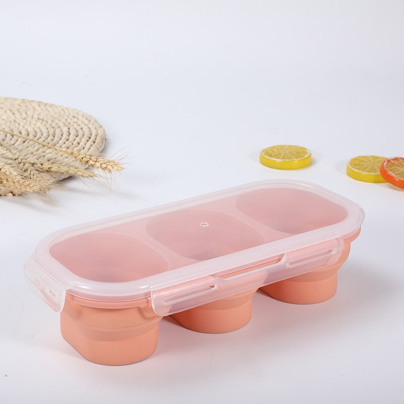 Collapsible Airtight Food Storage Containers with Silicone Lids and Lunch Prep Design