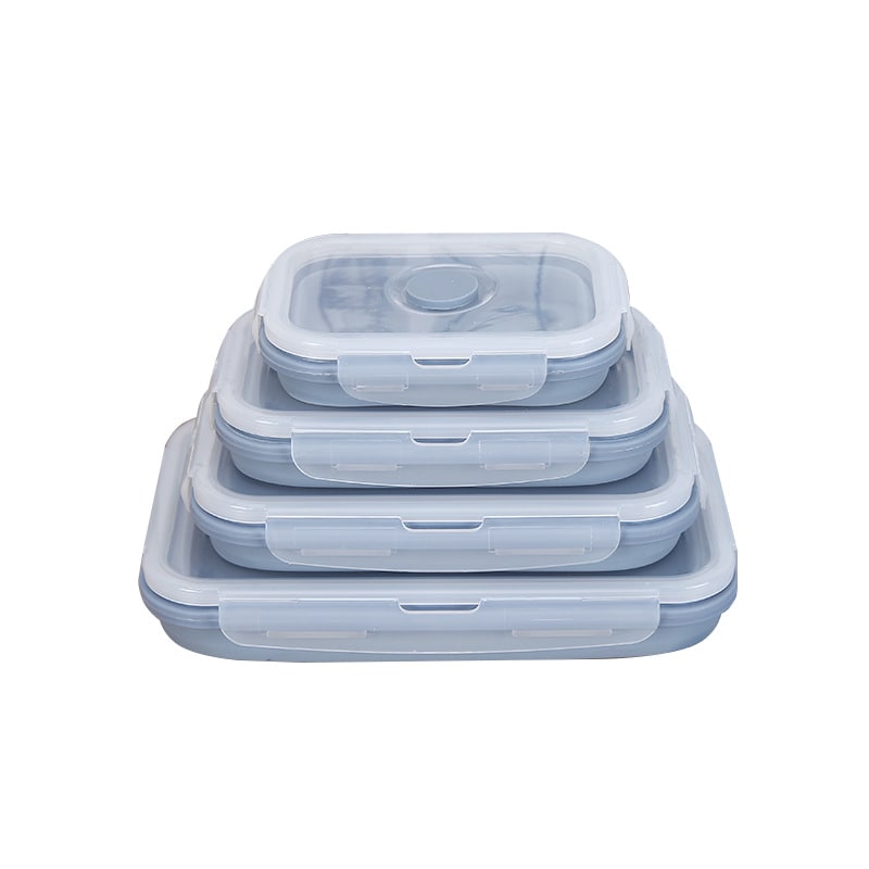 Collapsible Airtight Food Storage Containers with Silicone Lids and Lunch Prep Design
