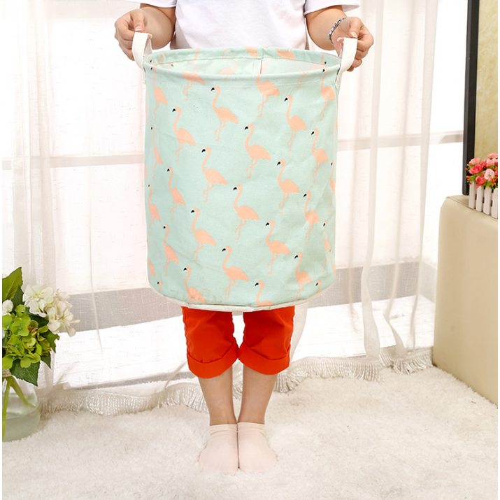 Collapsible Laundry Basket with Handles Foldable Canvas Washing for Bedroom Bathroom Storage