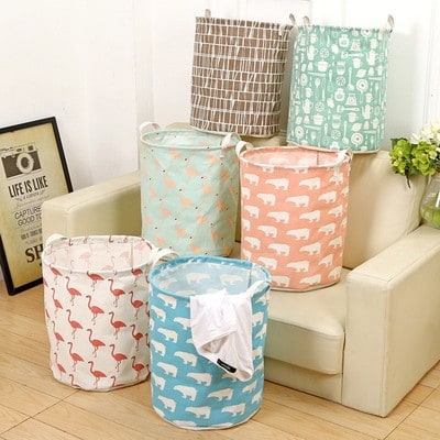 Collapsible Laundry Basket with Handles Foldable Canvas Washing for Bedroom Bathroom Storage