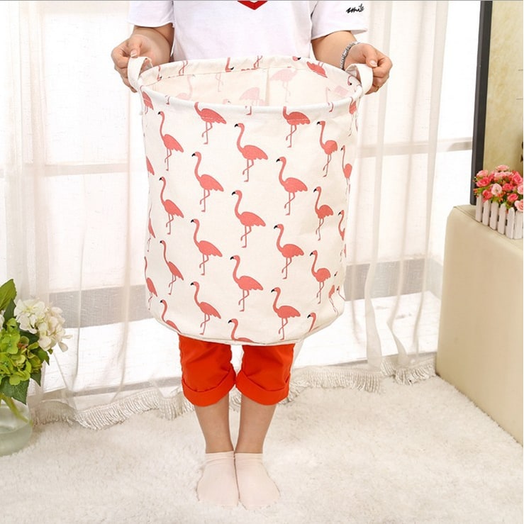 Collapsible Laundry Basket with Handles Foldable Canvas Washing for Bedroom Bathroom Storage