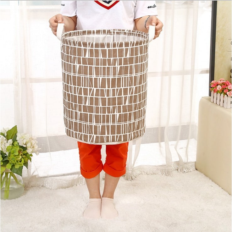 Collapsible Laundry Basket with Handles Foldable Canvas Washing for Bedroom Bathroom Storage