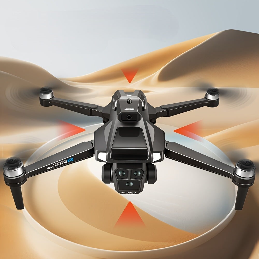 Compact Foldable Camera Drone with Triple Lens and Quadcopter Design for Aerial Photography