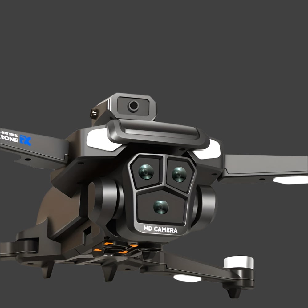 Compact Foldable Camera Drone with Triple Lens and Quadcopter Design for Aerial Photography