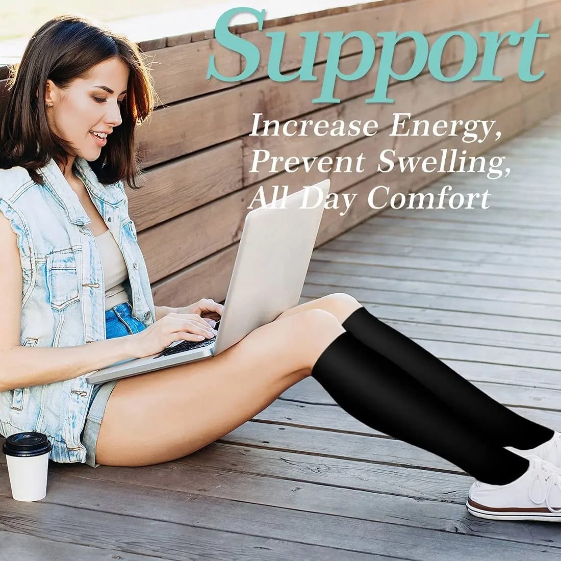 Compression Socks Support and with Moisture Wicking Knee-High Reinforced Heel