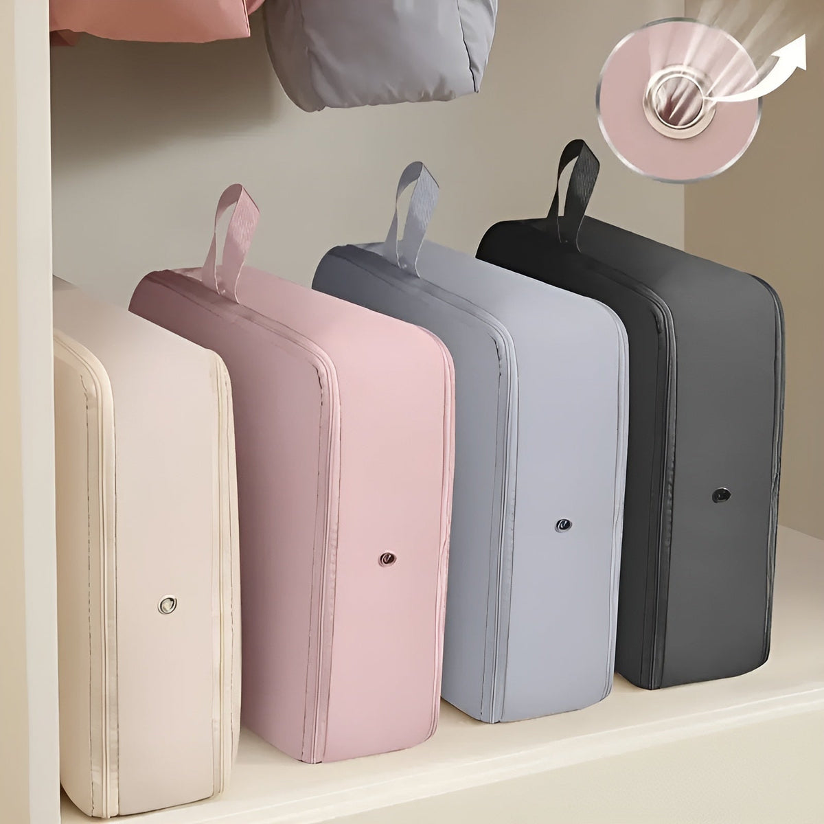 Compression Storage Bag with Zip Lock and Collapsible Design for Clothes and Bedding