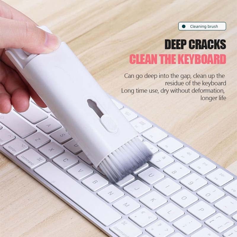 Computer Keyboard Cleaning Kit with Retractable Brush and Microfiber Cloth for Electronics