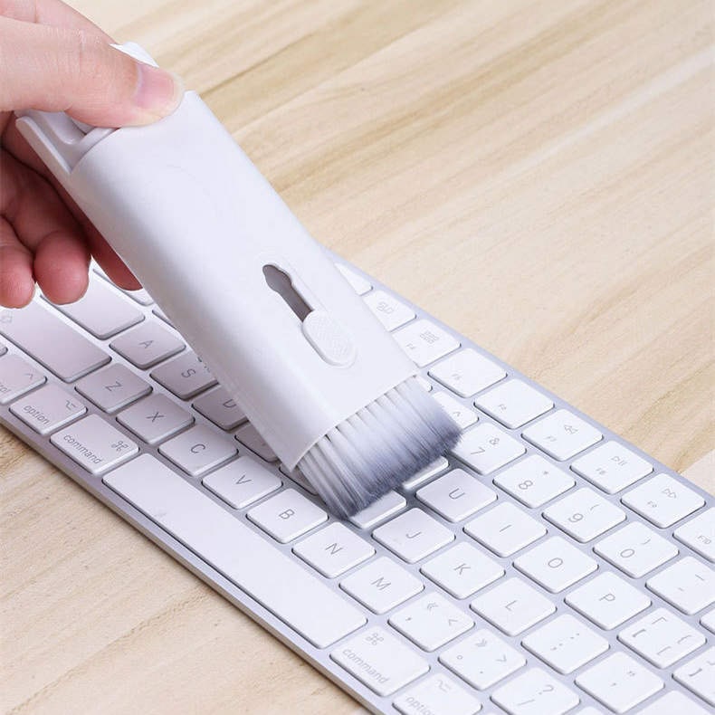 Computer Keyboard Cleaning Kit with Retractable Brush and Microfiber Cloth for Electronics