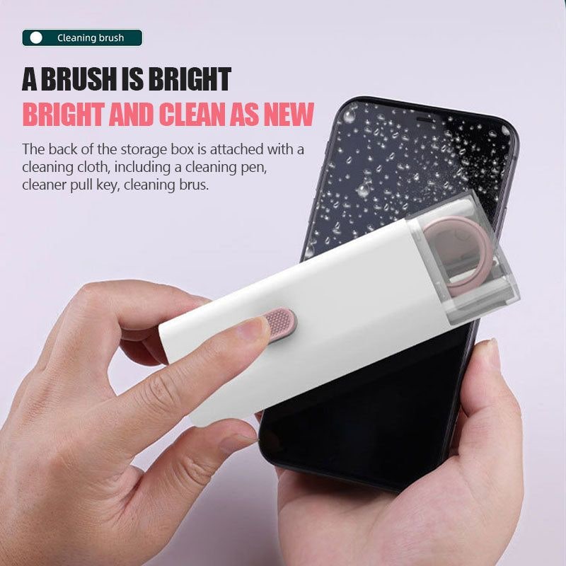 Computer Keyboard Cleaning Kit with Retractable Brush and Microfiber Cloth for Electronics