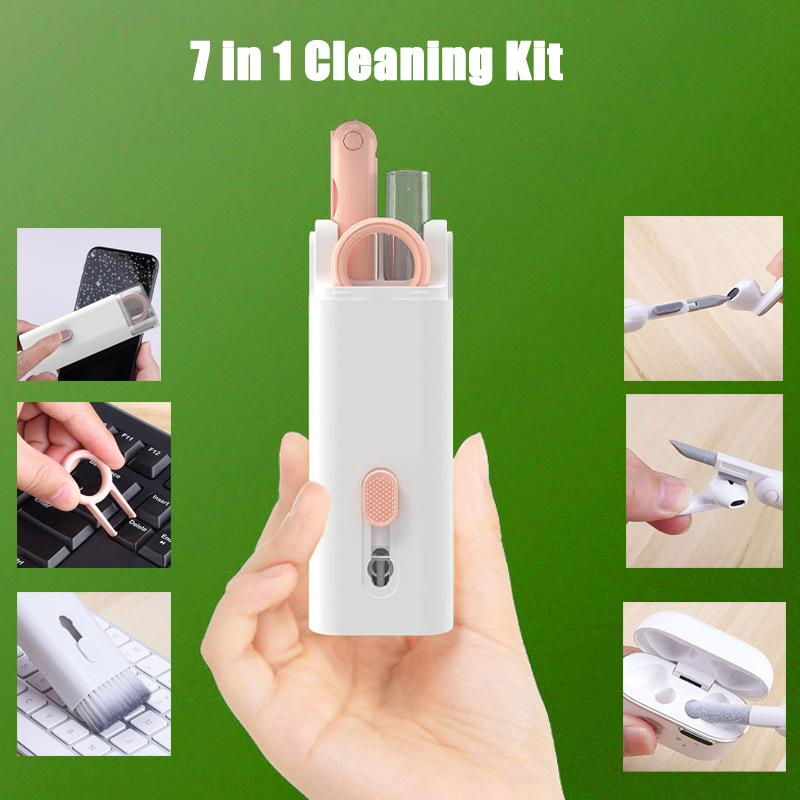 Computer Keyboard Cleaning Kit with Retractable Brush and Microfiber Cloth for Electronics